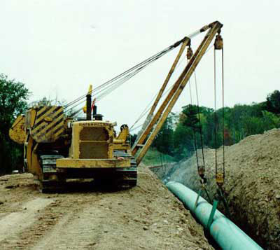 Pipeline Lowered into the Trench 