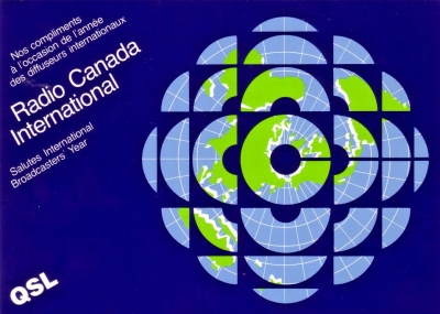 QSL from Radio Canada International (RCI) in New Brunswick, Canada