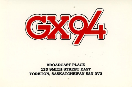 QSL from CJGX in Yorkton, Saskatchewan, Canada