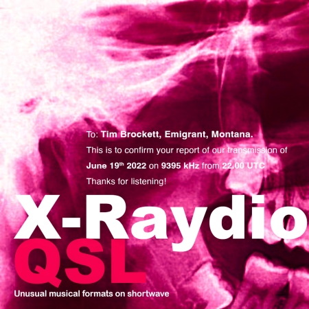 QSL from X-Raydio on June 19, 2022