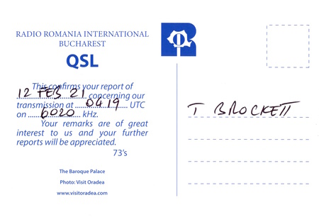 QSL from Radio Romania