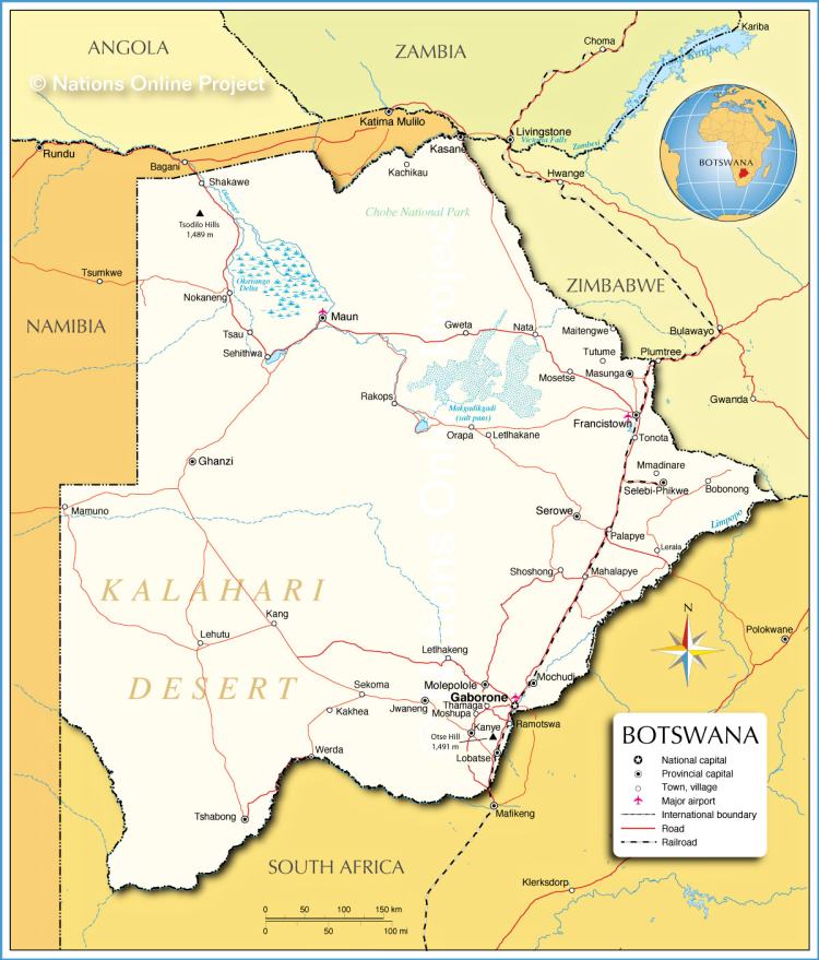 Botswana, Africa map