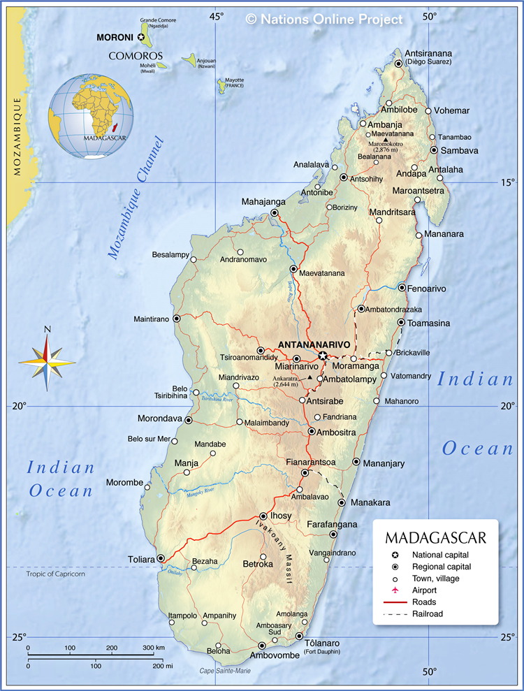 Madagascar, Africa map