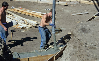 Pouring Concrete Footings