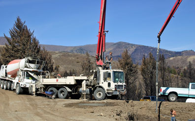 Concrete truck and pumper