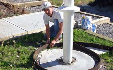 Flagpole base finishing