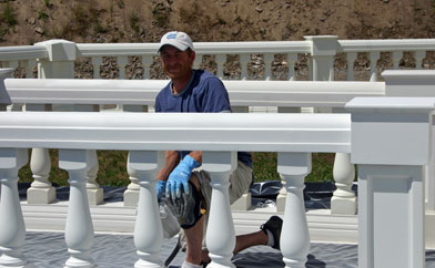 Shane cleaned, caulked and painted the railings