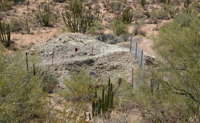 Fenced off mine shafts
