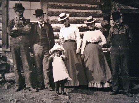 Mine workers and family
